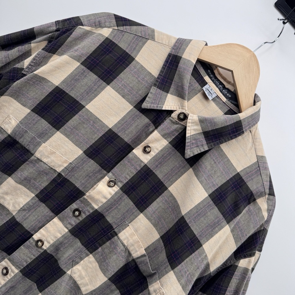 Vintage 90s Marithe Francois Girbaud Plaid Distress Flannel Shirt Large Grunge